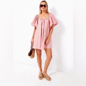 Hyacinth House Oakley Pink Relaxed Fit Floral Mini Dress Size Small